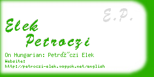 elek petroczi business card